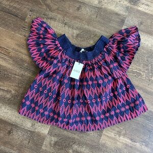 Stylish Navy and Pink Blouse